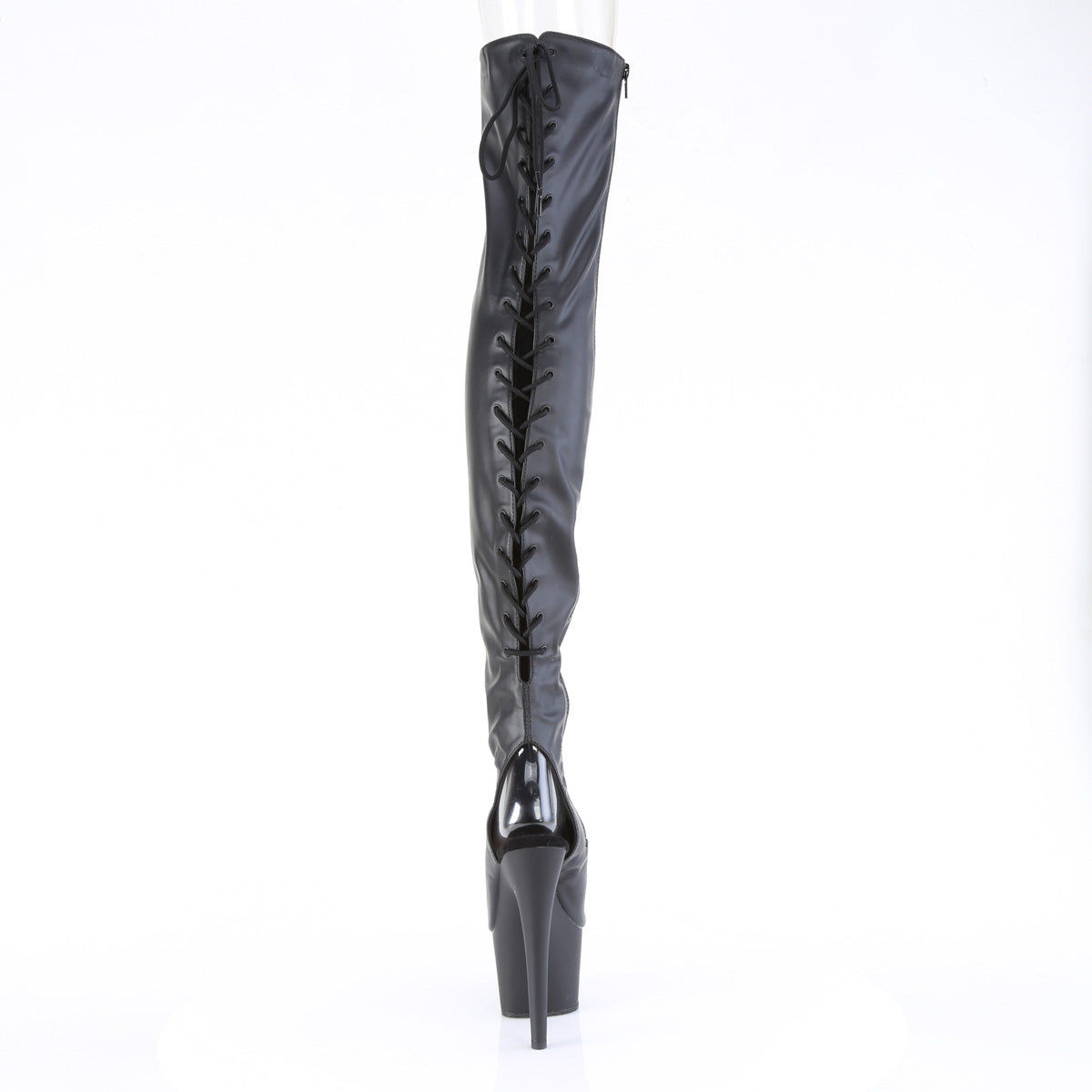 ADORE-3017 7" Heel, 2 3/4" PF Open Heel/Toe Thigh High Boot, Side Zip