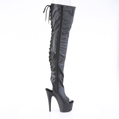 ADORE-3017 7" Heel, 2 3/4" PF Open Heel/Toe Thigh High Boot, Side Zip