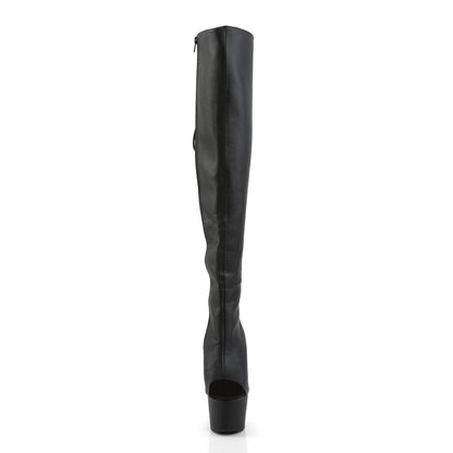 ADORE-3019 7" Heel, 2 3/4"PF Open Toe/Heel Over-The-Knee Boot, Side Zip