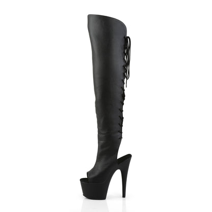 ADORE-3019 7" Heel, 2 3/4"PF Open Toe/Heel Over-The-Knee Boot, Side Zip