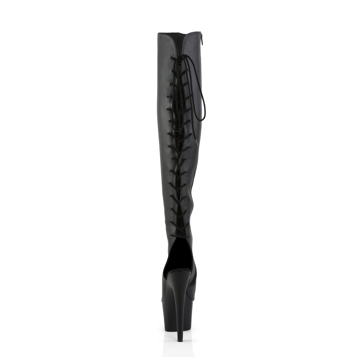 ADORE-3019 7" Heel, 2 3/4"PF Open Toe/Heel Over-The-Knee Boot, Side Zip
