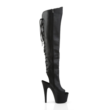 ADORE-3019 7" Heel, 2 3/4"PF Open Toe/Heel Over-The-Knee Boot, Side Zip