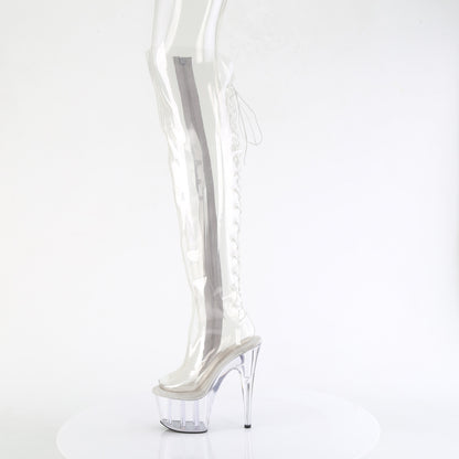 ADORE-3019C *7" Heel, 2 3/4" PF Open Toe/Over-The-Knee Boot, Side Zip