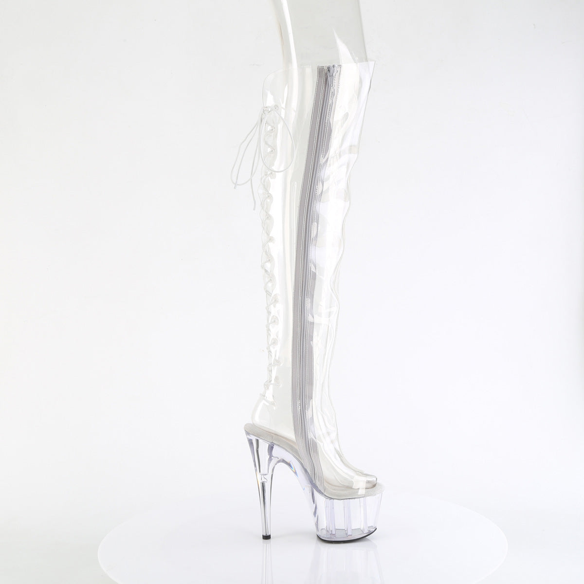 ADORE-3019C *7" Heel, 2 3/4" PF Open Toe/Over-The-Knee Boot, Side Zip