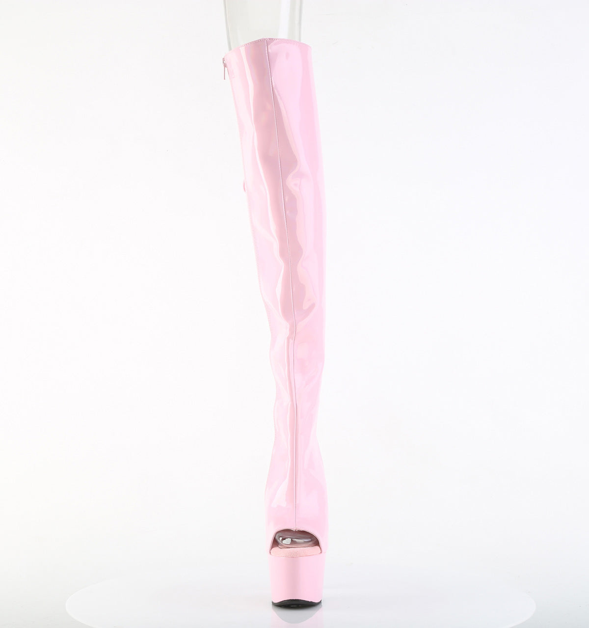 ADORE-3019HWR 7" Heel, 2 3/4"PF Open Toe/Heel Over-The-Knee Boot, Side Zip