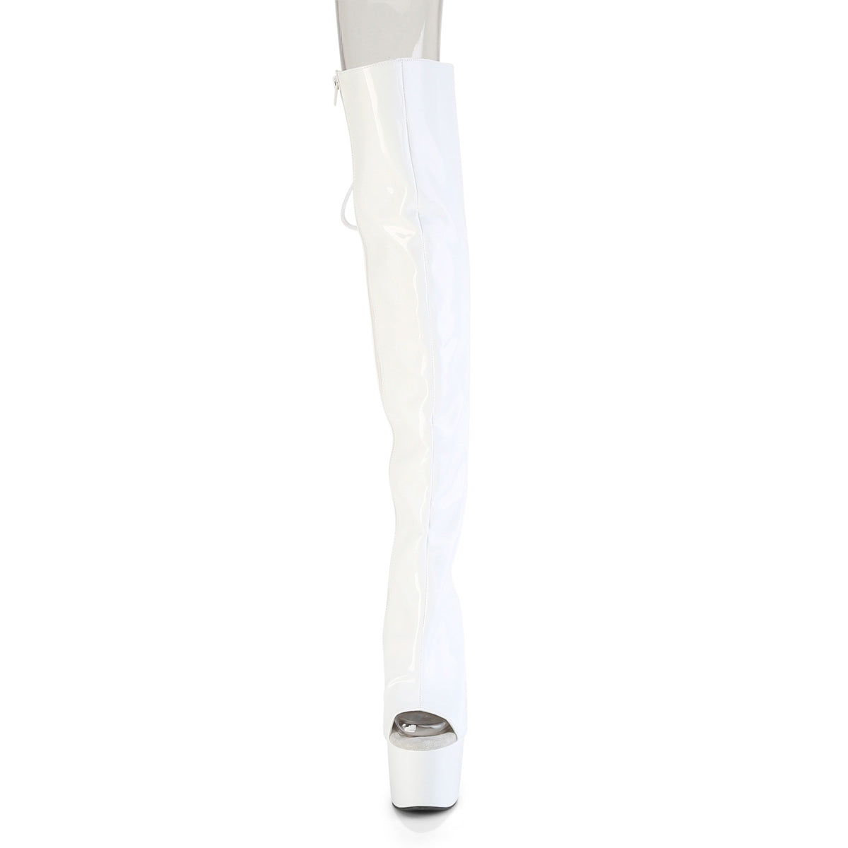 ADORE-3019HWR 7" Heel, 2 3/4"PF Open Toe/Heel Over-The-Knee Boot, Side Zip