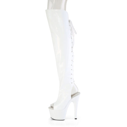 ADORE-3019HWR 7" Heel, 2 3/4"PF Open Toe/Heel Over-The-Knee Boot, Side Zip