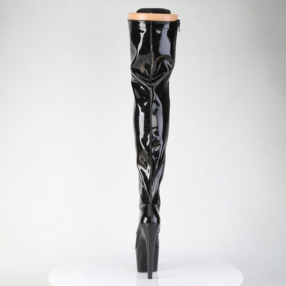 ADORE-3020GP *7" Heel, 2 3/4" PF Lace-Up Stretch Thigh Boot, Side Zip