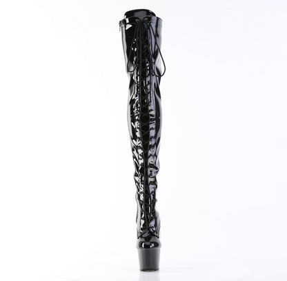 ADORE-3023 7" Heel, 2 3/4" PF Stretch PF Thigh Boot, Side Zip