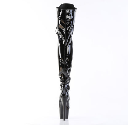 ADORE-3023 7" Heel, 2 3/4" PF Stretch PF Thigh Boot, Side Zip