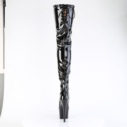ADORE-4000SLT 7" Heel, 2 3/4" PF Lace Back Stretch Crotch Boot, Side Zip