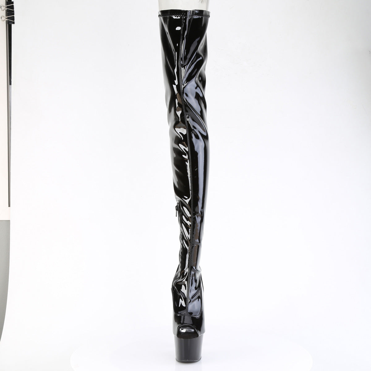 ADORE-4011 *7" Heel, 2 3/4" PF Peep Toe Stretch Crotch Boot, Side Zip