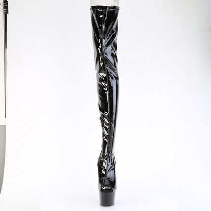 ADORE-4011 *7" Heel, 2 3/4" PF Peep Toe Stretch Crotch Boot, Side Zip