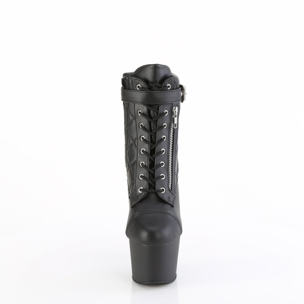 ADORE-700-05 *7" Heel, 2 3/4" PF Lace-Up Front Ankle Bootie, Side Zip