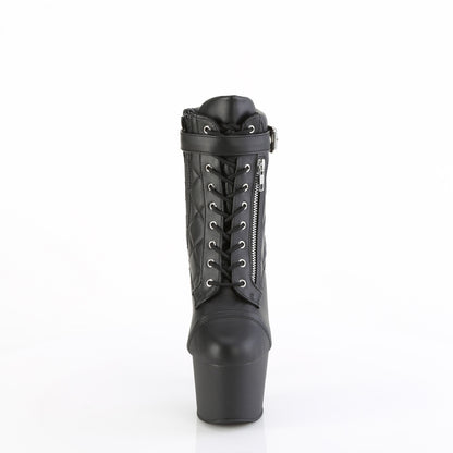 ADORE-700-05 *7" Heel, 2 3/4" PF Lace-Up Front Ankle Bootie, Side Zip