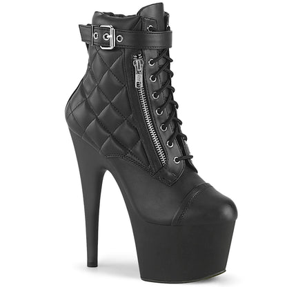 ADORE-700-05 *7" Heel, 2 3/4" PF Lace-Up Front Ankle Bootie, Side Zip