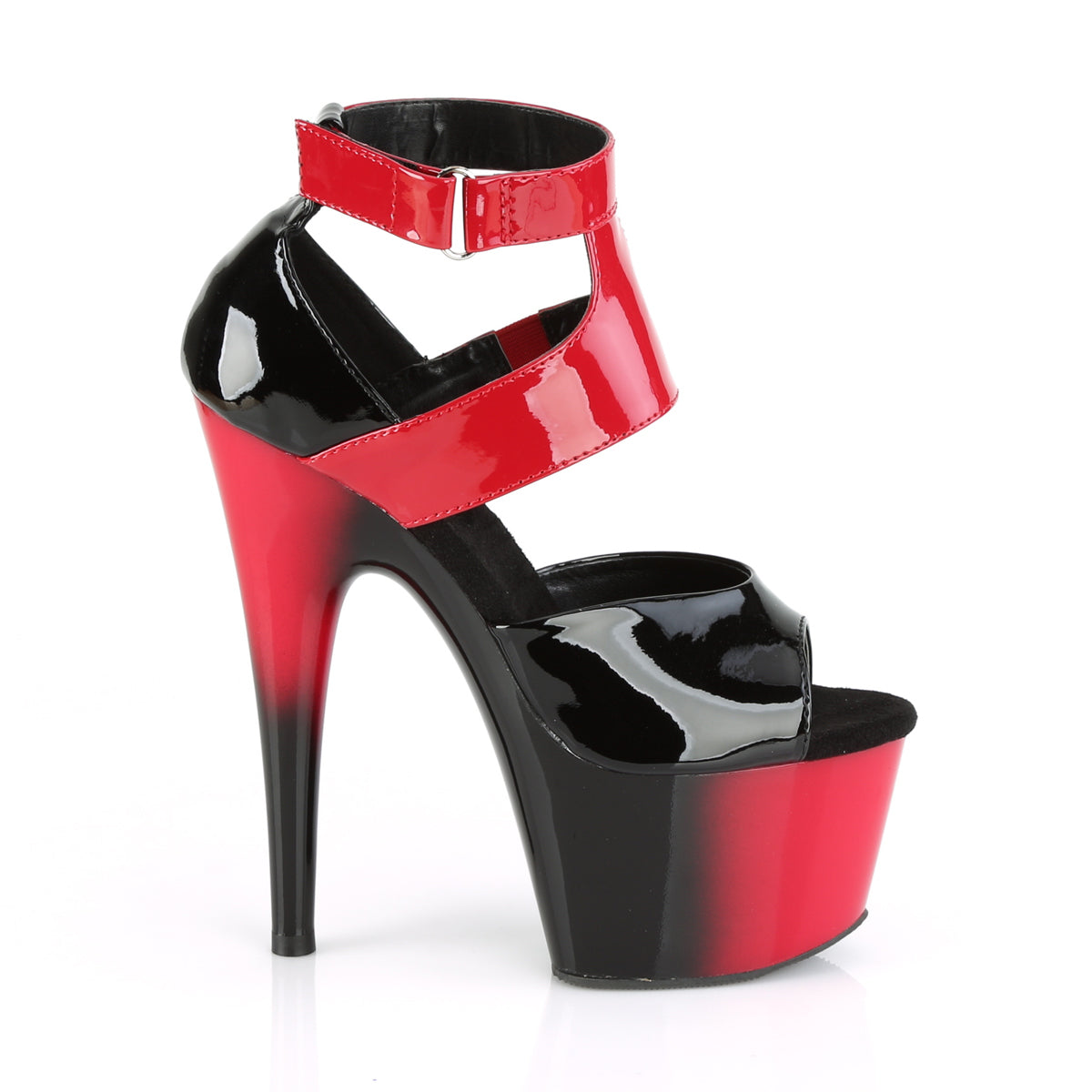 ADORE-700-16 *7" Heel, 2 3/4" PF Two Tone Close Back Ankle Strap Sandal