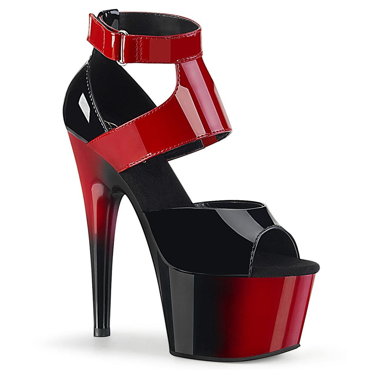 ADORE-700-16 *7" Heel, 2 3/4" PF Two Tone Close Back Ankle Strap Sandal
