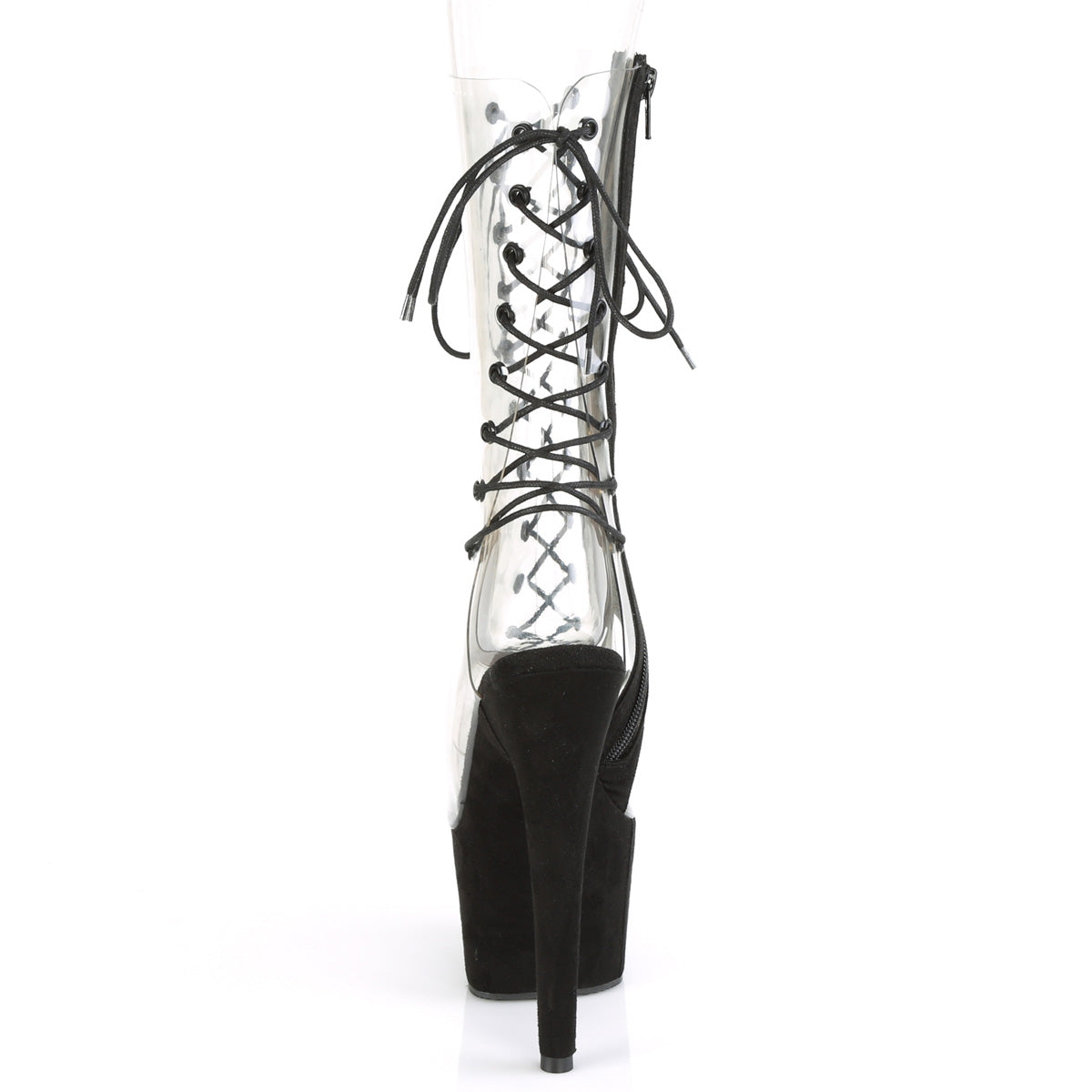 ADORE-700-60FS *7" Heel, 2 3/4" PF Lace-Up Mid Calf Boot, Side Zip