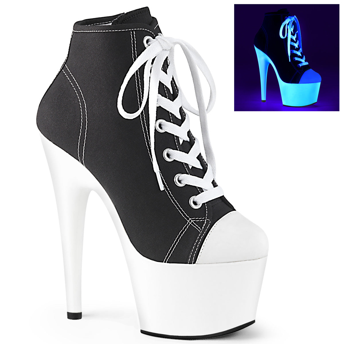 ADORE-700SK-02 7" Heel, 2 3/4" PF Sneaker, Side Zip