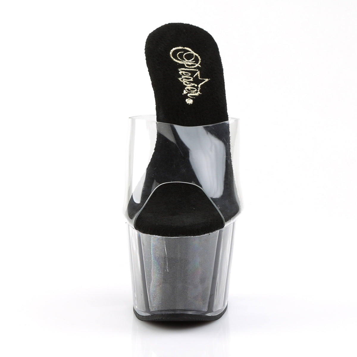 ADORE-701G 7" Heel, 2 3/4" PF Glitter-filled Slide