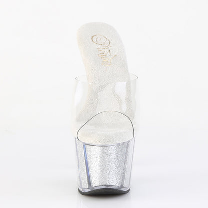 ADORE-701G 7" Heel, 2 3/4" PF Glitter-filled Slide