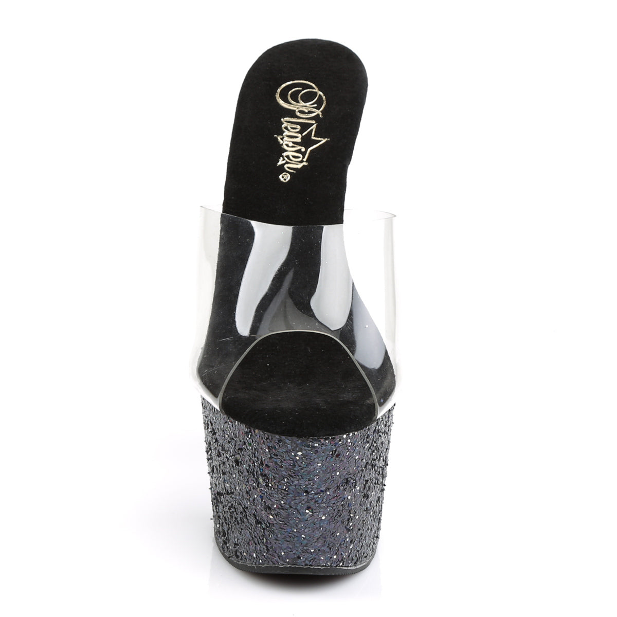 ADORE-701LG 7" Heel, 2 3/4" PF Slide W/Holo Glitter Bottom