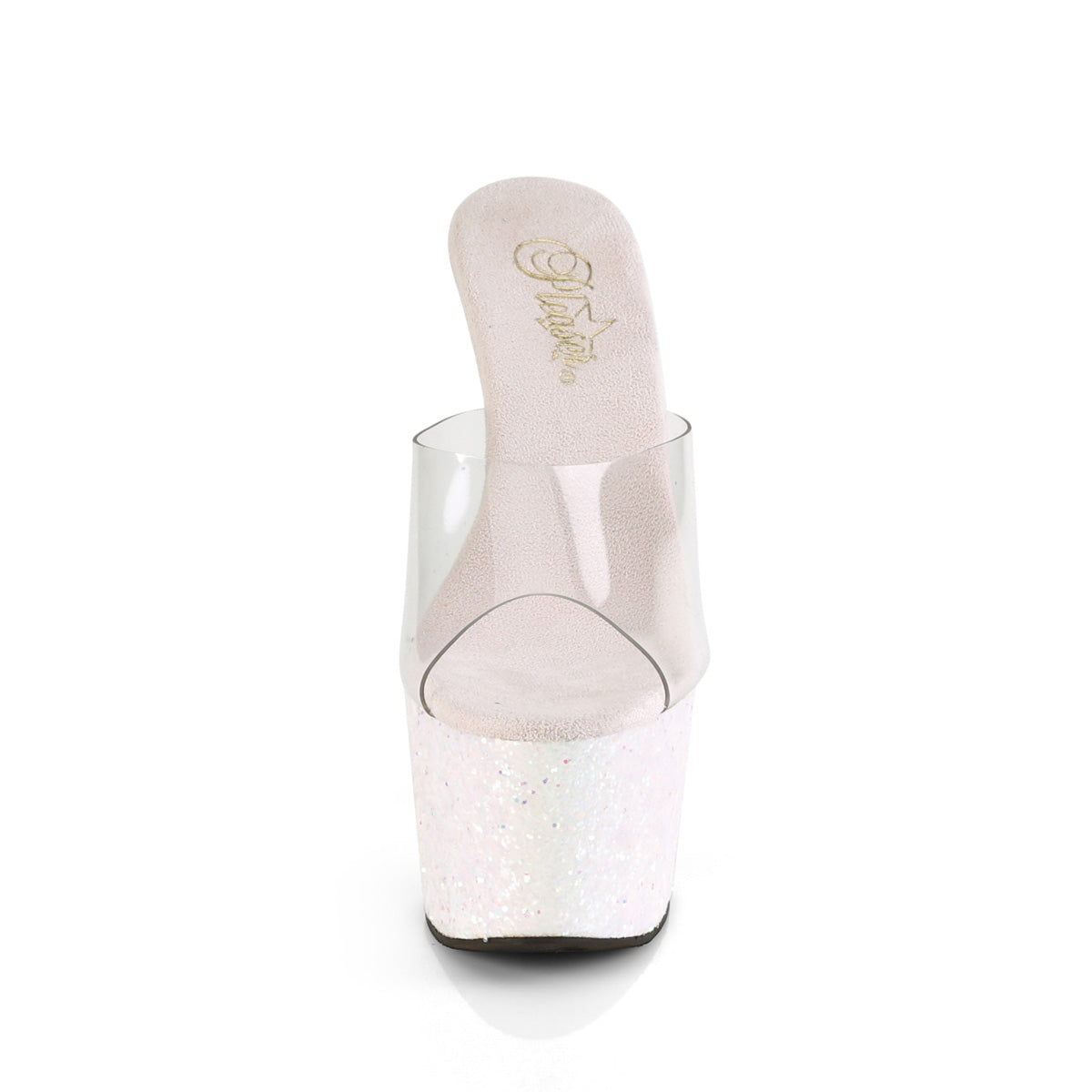 ADORE-701LG 7" Heel, 2 3/4" PF Slide W/Holo Glitter Bottom