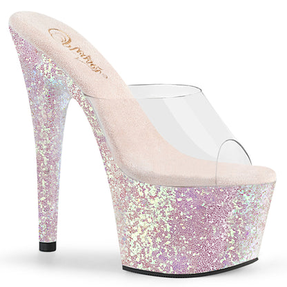 ADORE-701LG 7" Heel, 2 3/4" PF Slide W/Holo Glitter Bottom