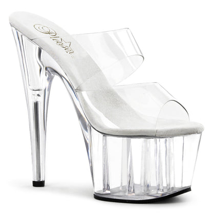 ADORE-702 7" Heel, 2 3/4" PF Slide, Two-Band Clear Straps