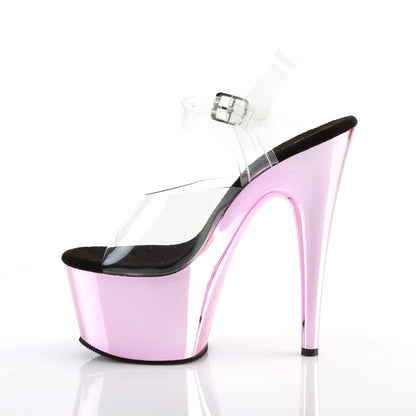 ADORE-708 7" Heel, 2 3/4" PF Ankle Strap Sandal w/ Chrome Plated Btm