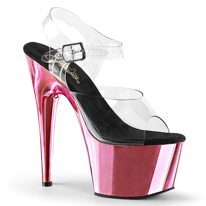ADORE-708 7" Heel, 2 3/4" PF Ankle Strap Sandal w/ Chrome Plated Btm