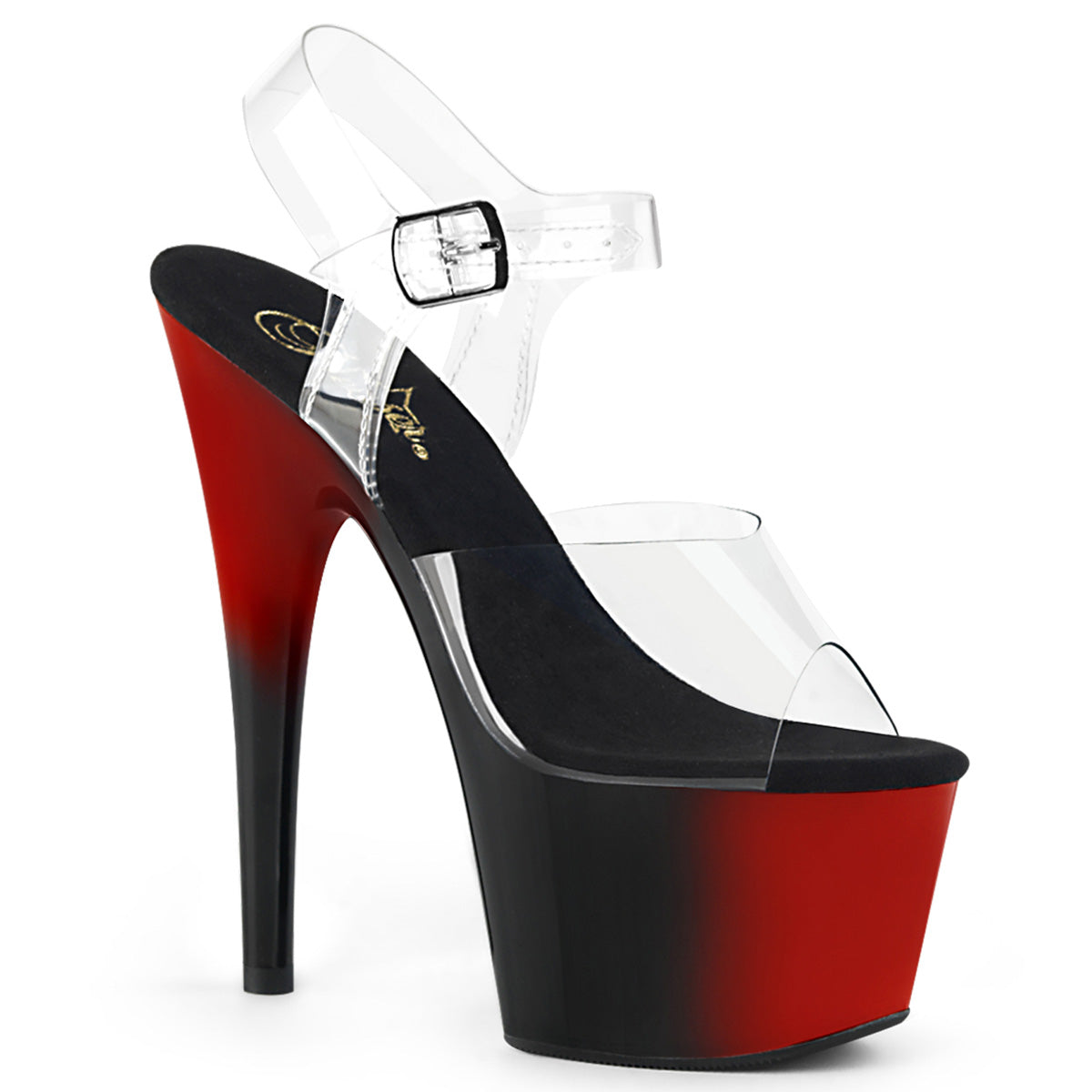 ADORE-708BR 7" Heel, 2 3/4" PF Two Tone Ankle Strap Sandal