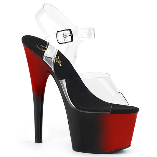 ADORE-708BR 7" Heel, 2 3/4" PF Two Tone Ankle Strap Sandal