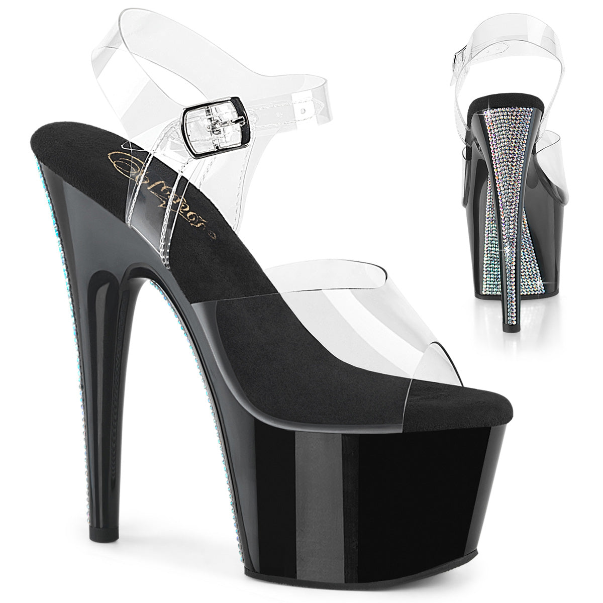 ADORE-708CRS-2 7" Heel, 2 3/4" PF Ankle Strap Sandal