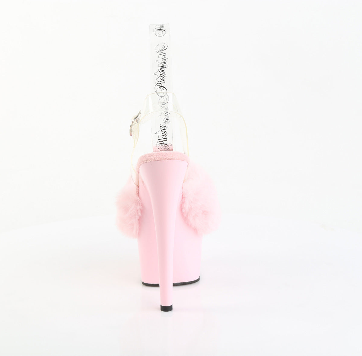 ADORE-708FUR 7" Heel, 2 3/4" PF Ankle Strap Sandal w/ Fur Upper