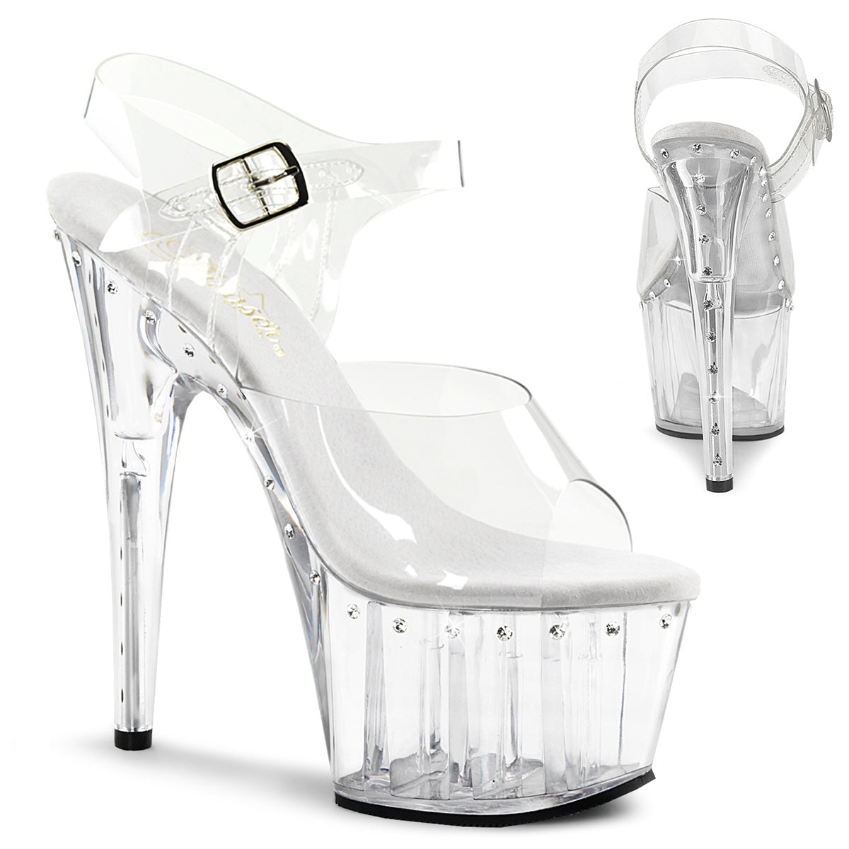 ADORE-708LS 7" Heel, 2 3/4" PF Ankle Strap Sandal w/ RS Line