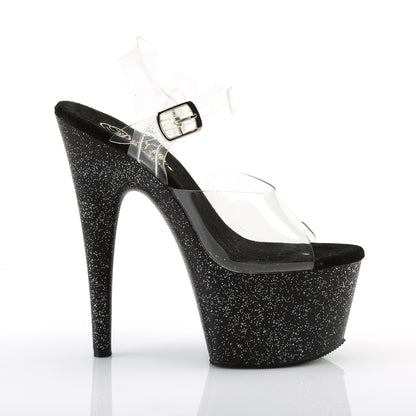 ADORE-708MG 7" Heel, 2 3/4" PF Ankle Strap Sandal w/Mini Glitter