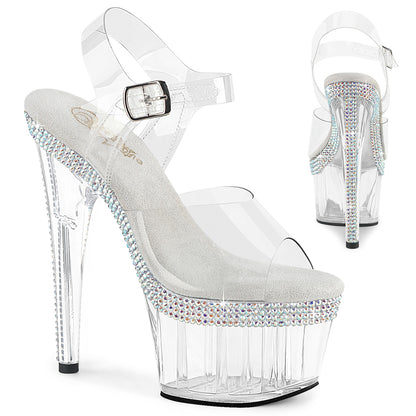 ADORE-708MLS 7" Heel, 2 3/4" PF Ankle Strap Sandal w/ RS Lines