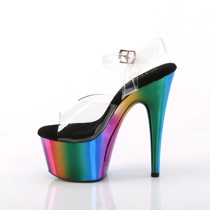 ADORE-708RC **7" Heel, 2 3/4" Chrome Plated PF Ankle Strap Sandal