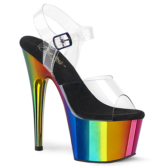 ADORE-708RC **7" Heel, 2 3/4" Chrome Plated PF Ankle Strap Sandal