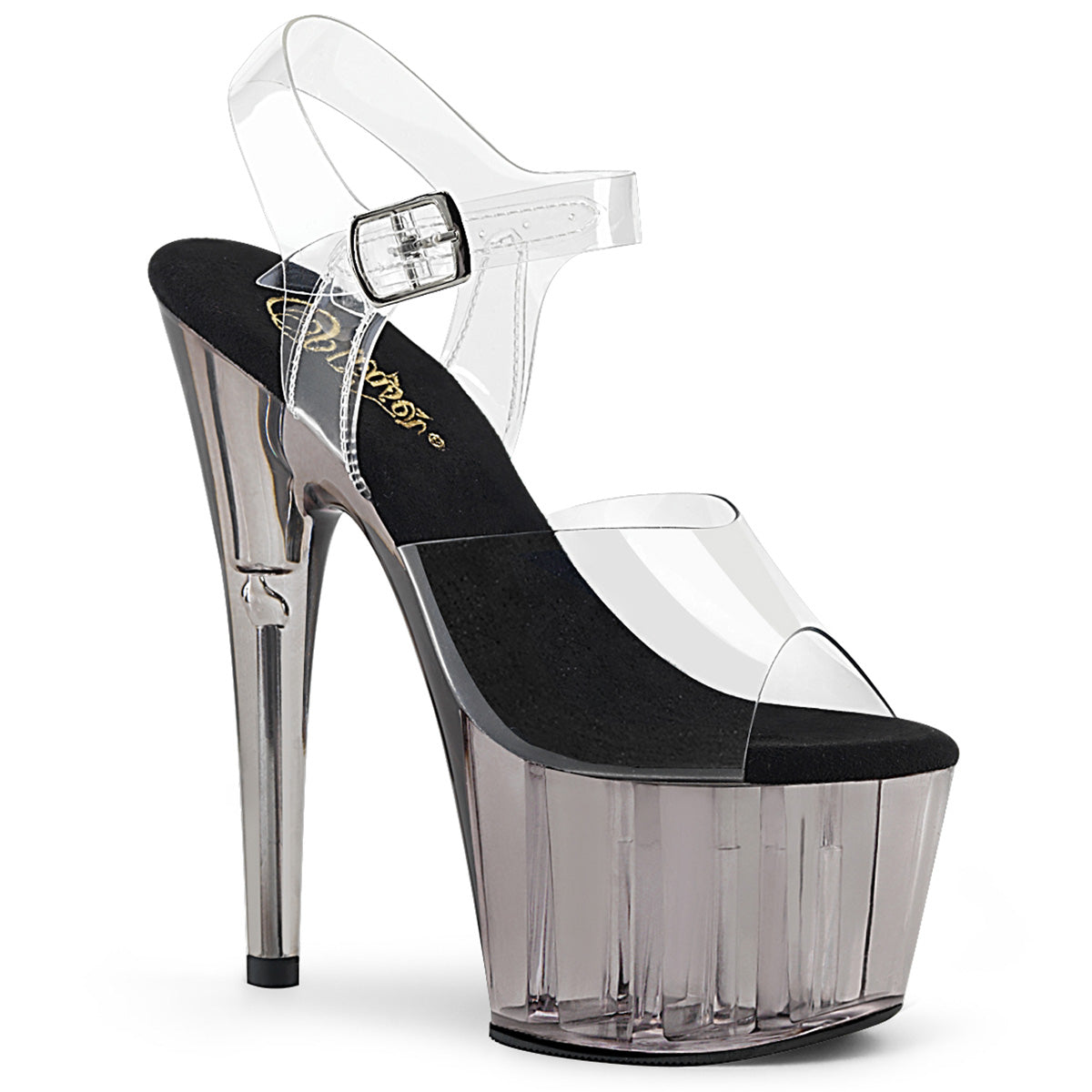 ADORE-708T 7" Heel, 2 3/4" Tinted PF Ankle Strap Sandal