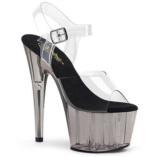 ADORE-708T 7" Heel, 2 3/4" Tinted PF Ankle Strap Sandal