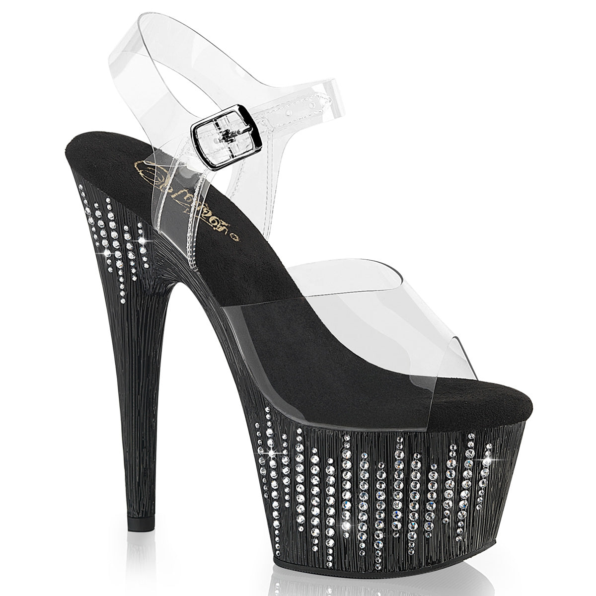 ADORE-708WFRS 7" Heel, 2 3/4" PF Ankle Strap Sandal w/ Sprinkle RS