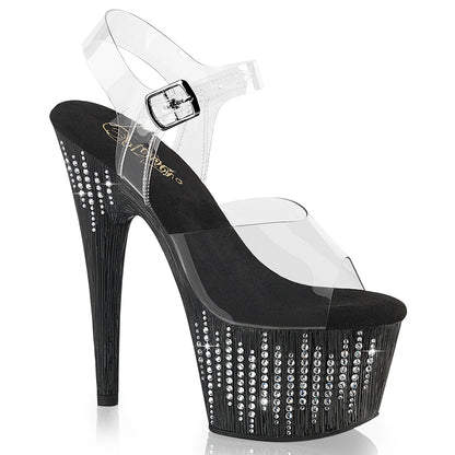 ADORE-708WFRS 7" Heel, 2 3/4" PF Ankle Strap Sandal w/ Sprinkle RS