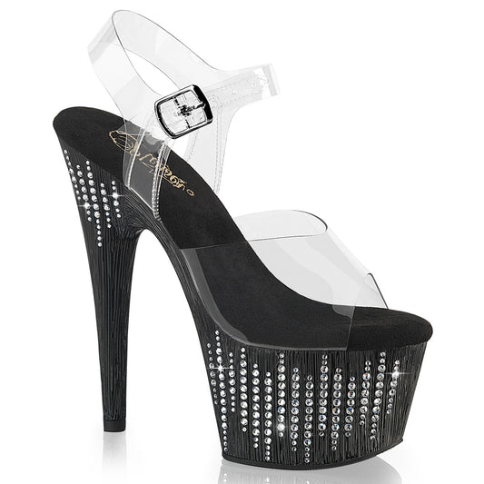 ADORE-708WFRS 7" Heel, 2 3/4" PF Ankle Strap Sandal w/ Sprinkle RS