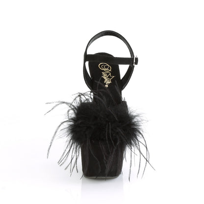 ADORE-709F *7" Heel, 2 3/4" PF Ankle Strap Sandal w/Feather