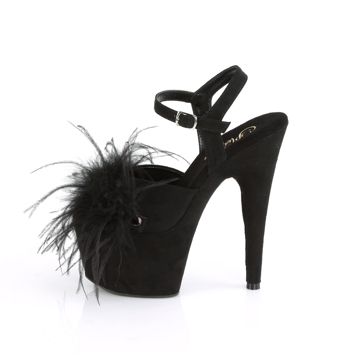 ADORE-709F *7" Heel, 2 3/4" PF Ankle Strap Sandal w/Feather