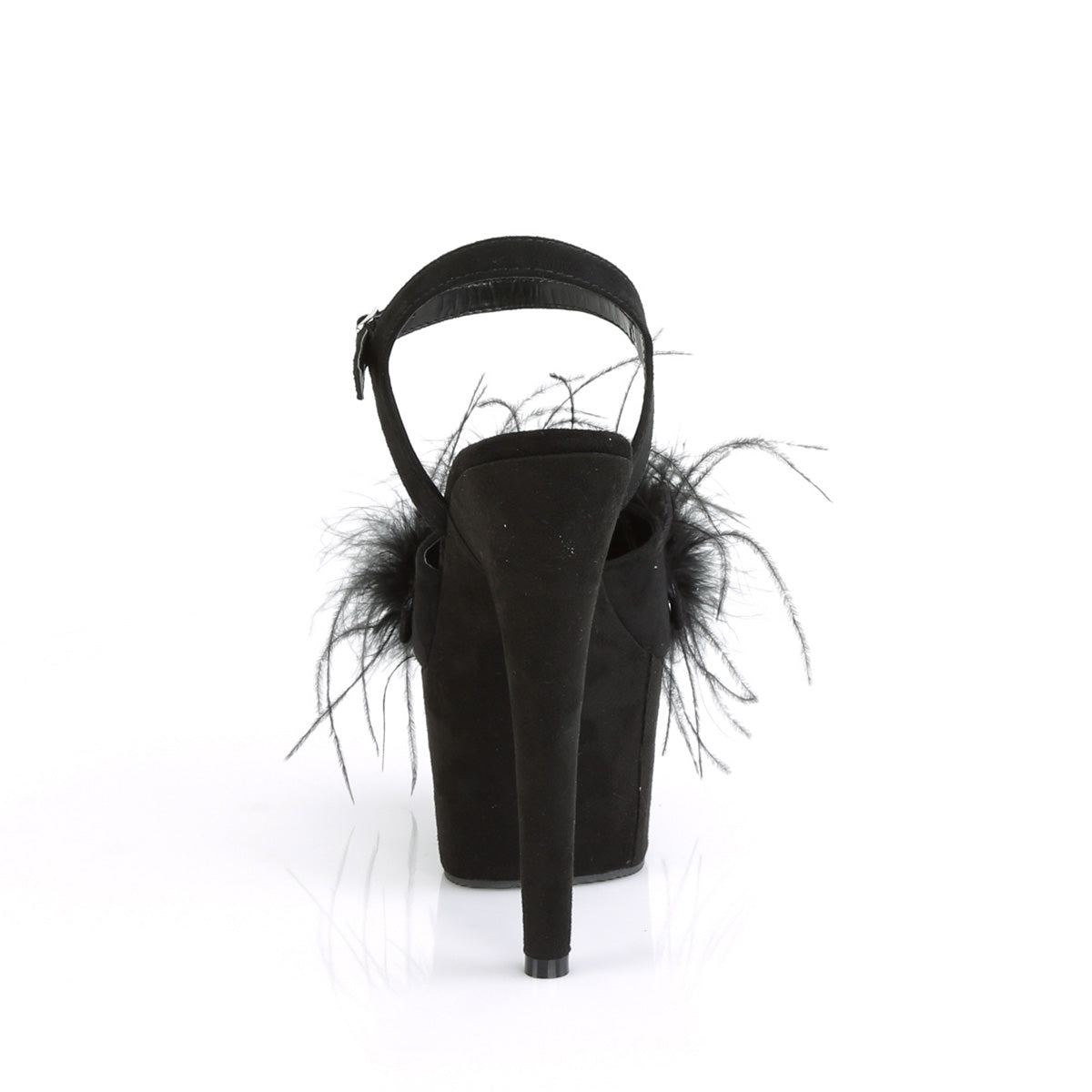 ADORE-709F *7" Heel, 2 3/4" PF Ankle Strap Sandal w/Feather