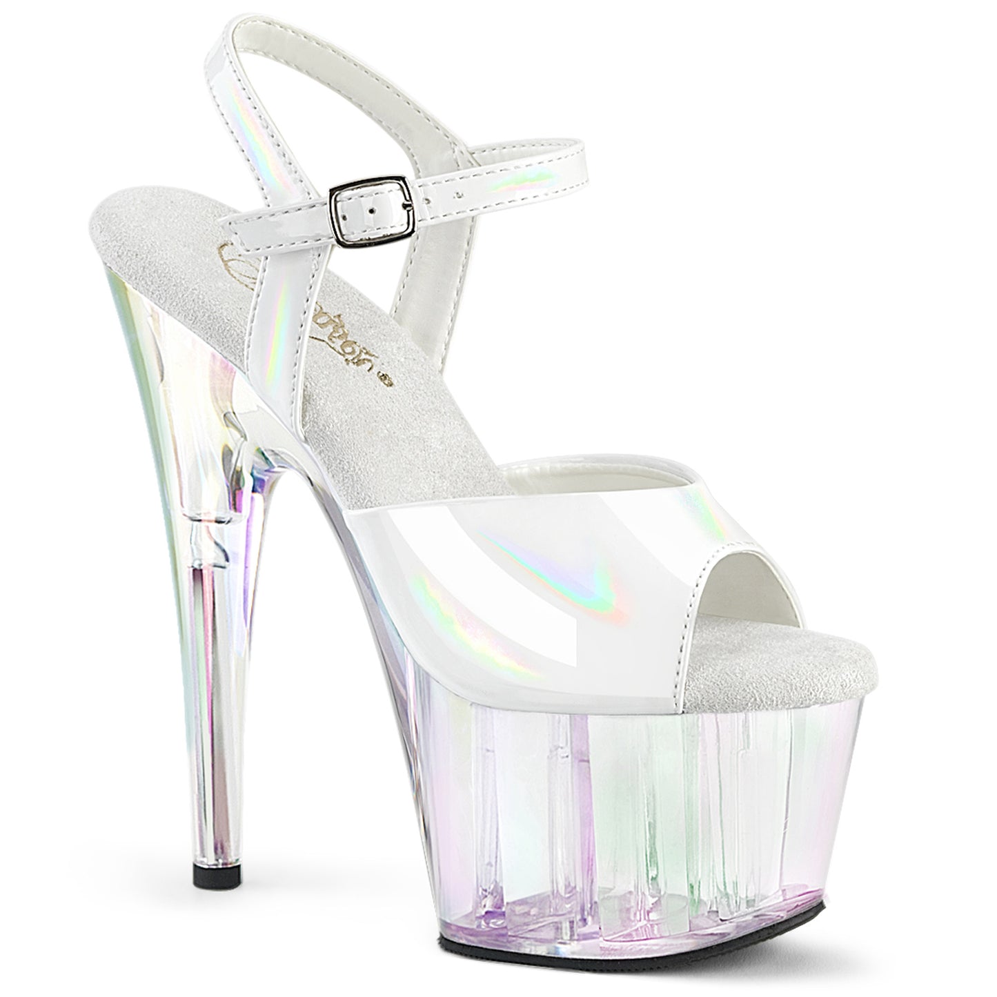ADORE-709HT **7" Heel, 2 3/4" Tinted PF Ankle Strap Sandal